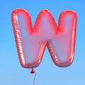 Transparent balloon font letter W