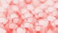 Transparent balls. Abstraction. Live coral color