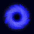 Transparent black hole light effect. Space vortex. Blue abstract