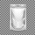 Transparent Blank Pouch With Zipper. Pack For Sauce, Mayonnaise Or Ketchup