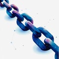 Transparent blockchain icon depicting a linked chain symbolizing digital security and decentralized technology