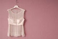 Transparent blouse is on hanger. Royalty Free Stock Photo