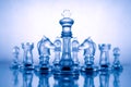 Transparent blue chess