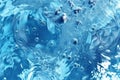 Transparent blue clear water surface texture with ripples, splashes, and bubbles. Abstract summer banner background Water waves in Royalty Free Stock Photo