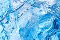 Transparent blue clear water surface texture with ripples, splashes, and bubbles. Abstract summer banner background Water waves in Royalty Free Stock Photo