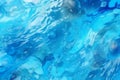 Transparent blue clear water surface texture with ripples, splashes, and bubbles. Abstract summer banner background Water waves in Royalty Free Stock Photo