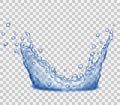 Transparent blue crown from splash of water Royalty Free Stock Photo