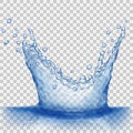 Transparent blue crown from splash of water