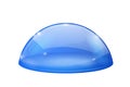 Transparent blue dome, glass semi-sphere