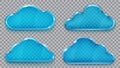 Transparent blue glass clouds Royalty Free Stock Photo