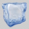 Transparent blue ice cube Royalty Free Stock Photo