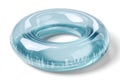 Transparent Blue Inflatable Pool Ring Float for Summer Fun, Beach Relaxation, and Pool Parties Royalty Free Stock Photo