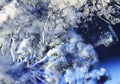 Transparent blue surface of ice speckled with white cracks Royalty Free Stock Photo