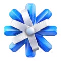 Transparent Blue and White 3D Starburst Design, A Modern and Minimalist Concept Royalty Free Stock Photo