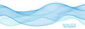 Transparent bluish waves on white. Subtle vector graphics