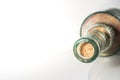 Transparent bottle with cork stopper Royalty Free Stock Photo