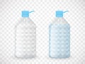 Transparent bottle: empty and full of water. Realistic illustration. Royalty Free Stock Photo