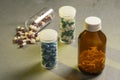 transparent bottle with medicine capsules Royalty Free Stock Photo