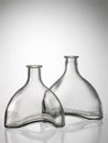 Transparent bottles with sculpture form