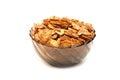 Transparent bowl with corn flakes