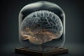 A transparent brain that calculates artificial intelligence created with generative AI technology