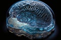 A transparent brain that calculates artificial intelligence created with generative AI technology