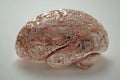 Transparent brain with intricate circuit like patterns representing advanced neural AI systems, cognitive computing, and artifi