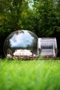Transparent bubble tent at glamping