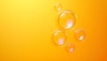 Transparent Bubbles Floating on Bright Orange Gradient Background Royalty Free Stock Photo