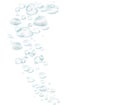 Transparent bubbles under water isolated on a white background Royalty Free Stock Photo