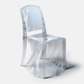 Transparent Chair Statue With Surreal Theatrics And Photorealistic Pastiche