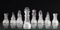 transparent chess pieces board. High quality photo Royalty Free Stock Photo