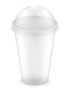 transparent clear disposable plastic cup vector illustration