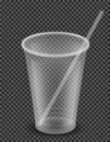 transparent clear disposable plastic cup vector illustration