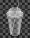 transparent clear disposable plastic cup vector illustration