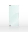 Transparent clear glass door isolated on white background.