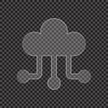 Transparent Cloud Computing Icon with Circuit Lines on Checkered Background Royalty Free Stock Photo