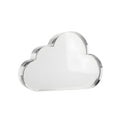 Transparent Cloud Shape on Black Background Representing Data Storage Solutions Royalty Free Stock Photo