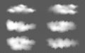 Transparent clouds spring sunny weather cloudscape realistic set vector illustration Royalty Free Stock Photo