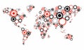 Transparent Cog Wheels World Map Royalty Free Stock Photo