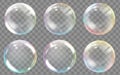 Transparent colored soap or water bubbles. Royalty Free Stock Photo