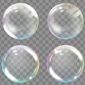 Transparent colored soap or water bubbles. Royalty Free Stock Photo