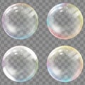 Transparent colored soap or water bubbles. Royalty Free Stock Photo