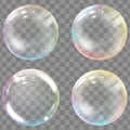 Transparent colored soap or water bubbles. Royalty Free Stock Photo