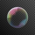 Transparent colorful soap bubble