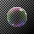 Transparent colorful soap bubble