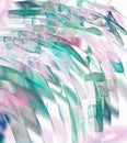 Transparent Colorful Waves In Pastel Colors Flow Diagonally Against A Light Background. Abstract Fractal Background.