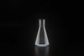 Transparent conical bottle, 3d rendering