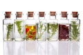 transparent containers filled with clear, unadulterated gin Royalty Free Stock Photo