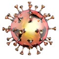 Transparent Coronavirus Covid-19 3d rendering.